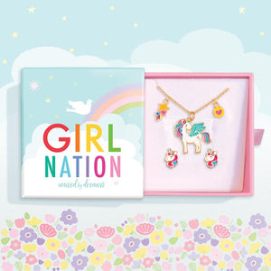 Unicorn Magic Necklace and Earring Gift Set - Patty's Porch by PBSD |Children's clothing and Dance wear | Jackson Tennessee