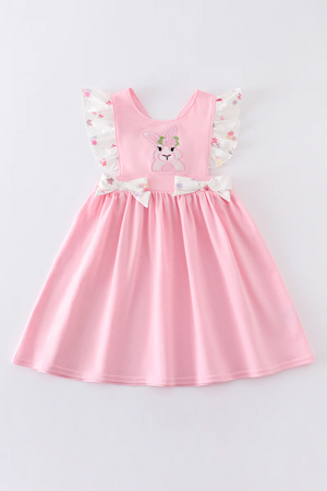 Pink rabbit applique ruffle dress - Patty's Porch by PBSD |Children's clothing and Dance wear | Jackson Tennessee