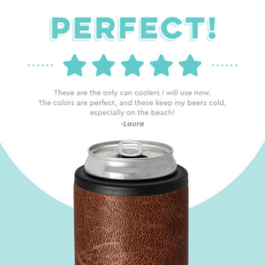 Leather Skinny Can Cooler (12oz) - Patty's Porch by PBSD |Children's clothing and Dance wear | Jackson Tennessee