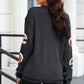 Sequin Helmet Round Neck Long Sleeve Sweatshirt