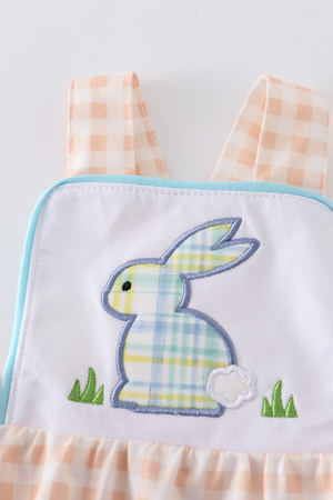 Plaid rabbit applique boy bubble - Patty's Porch by PBSD |Children's clothing and Dance wear | Jackson Tennessee
