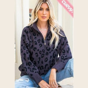 Cozy Leopard Sweater PLUS SIZE - Patty's Porch by PBSD |Children's clothing and Dance wear | Jackson Tennessee